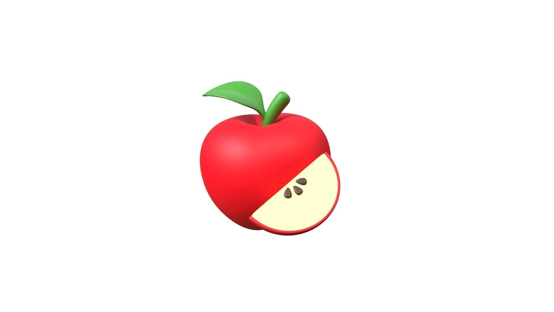 Apple Fruit 3D model_1