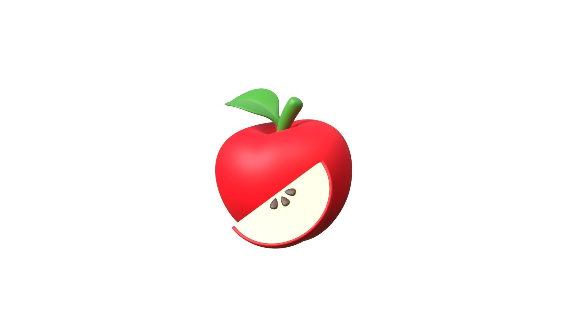 Apple Fruit 3D model_2