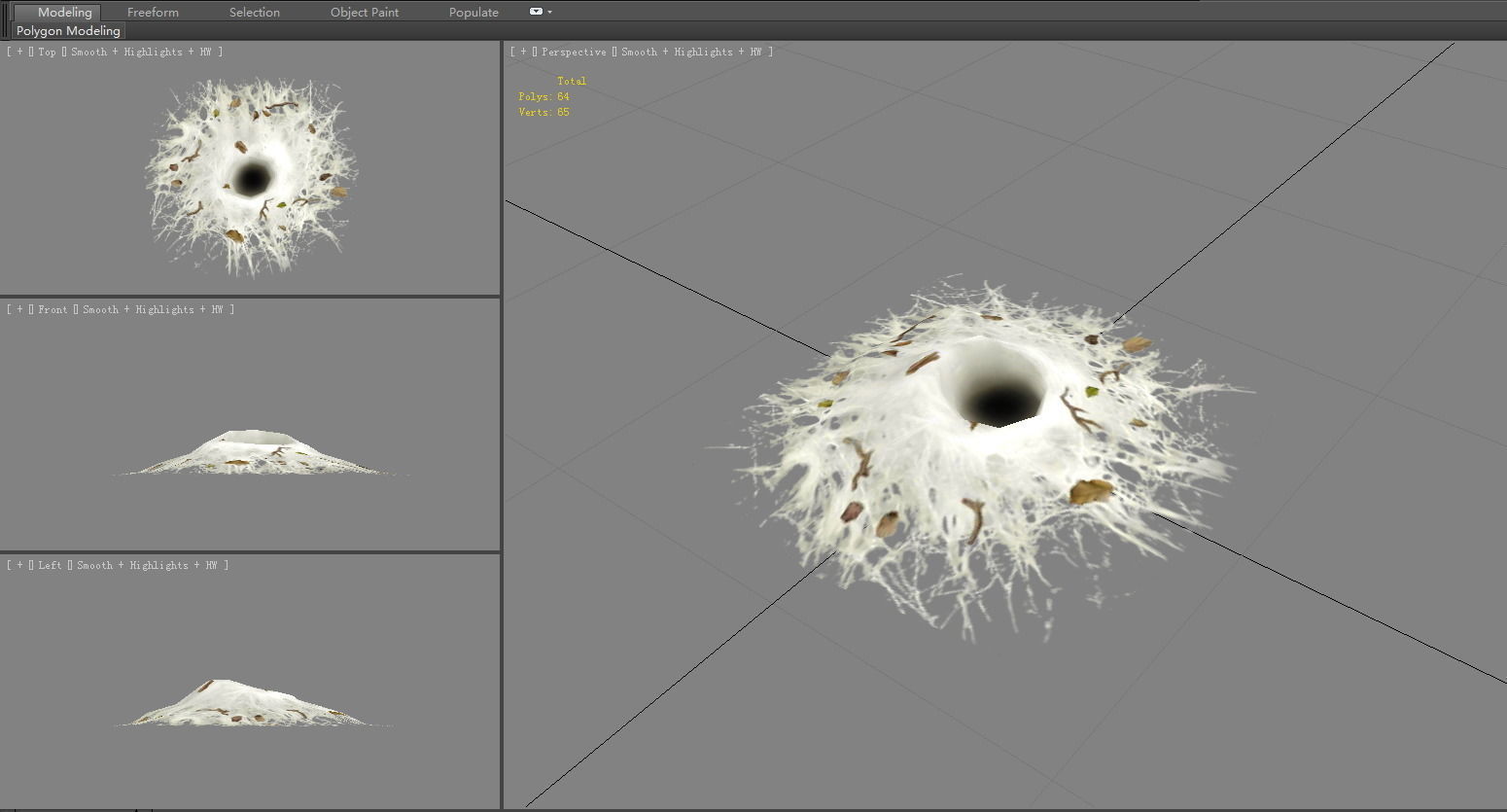 Wormhole - spider cave - lair Low-poly 3D model_2