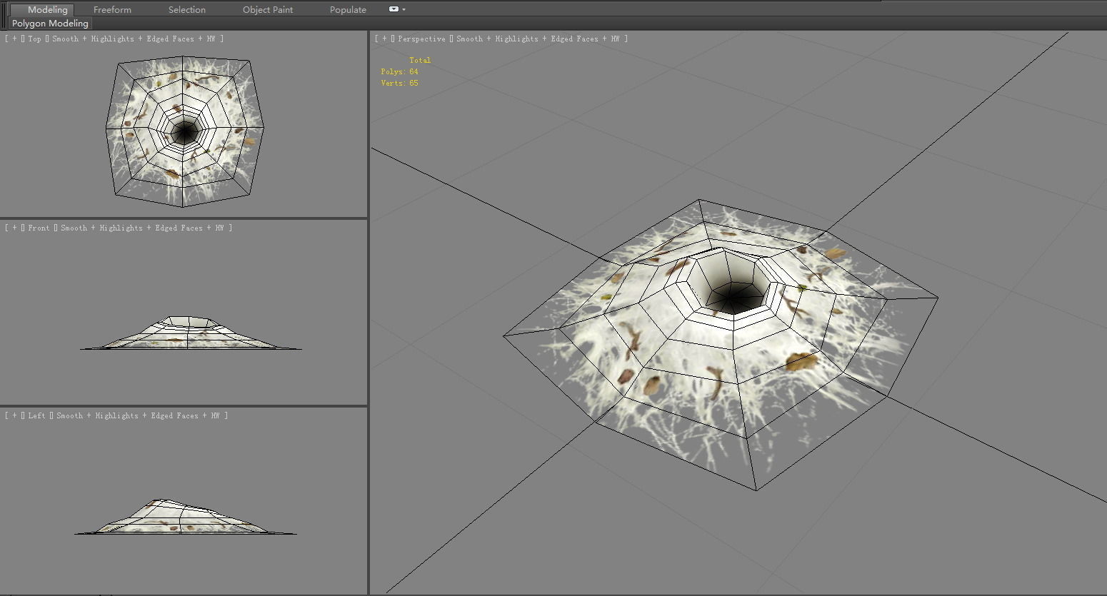 Wormhole - spider cave - lair Low-poly 3D model_3