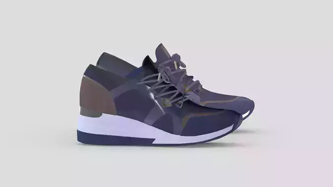 Sneakers 3 Low Poly Low-poly 3D model
