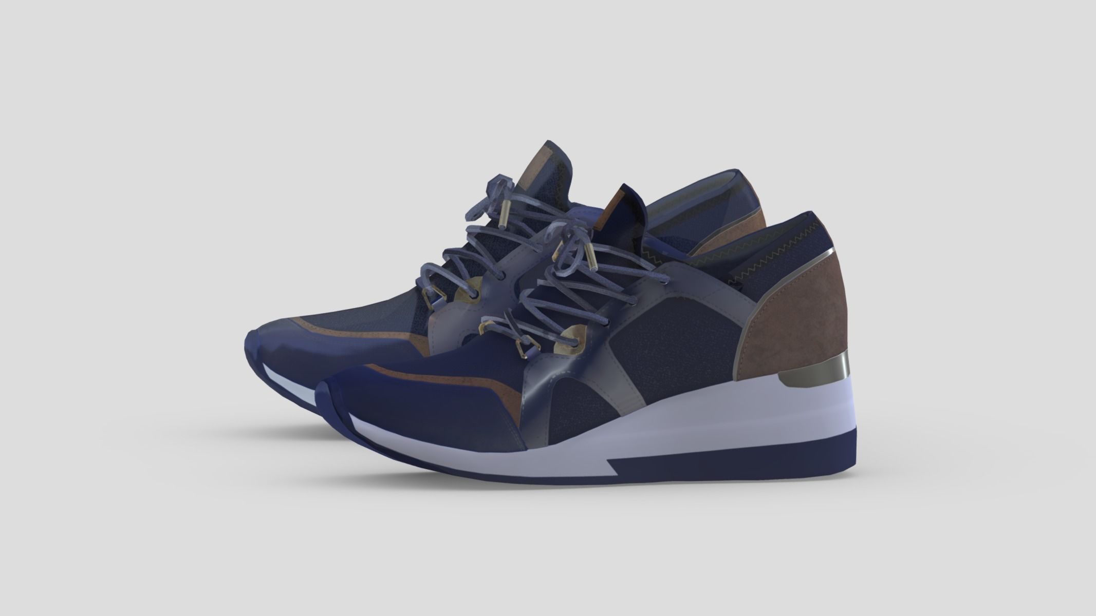 Sneakers 3 Low Poly Low-poly 3D model_2
