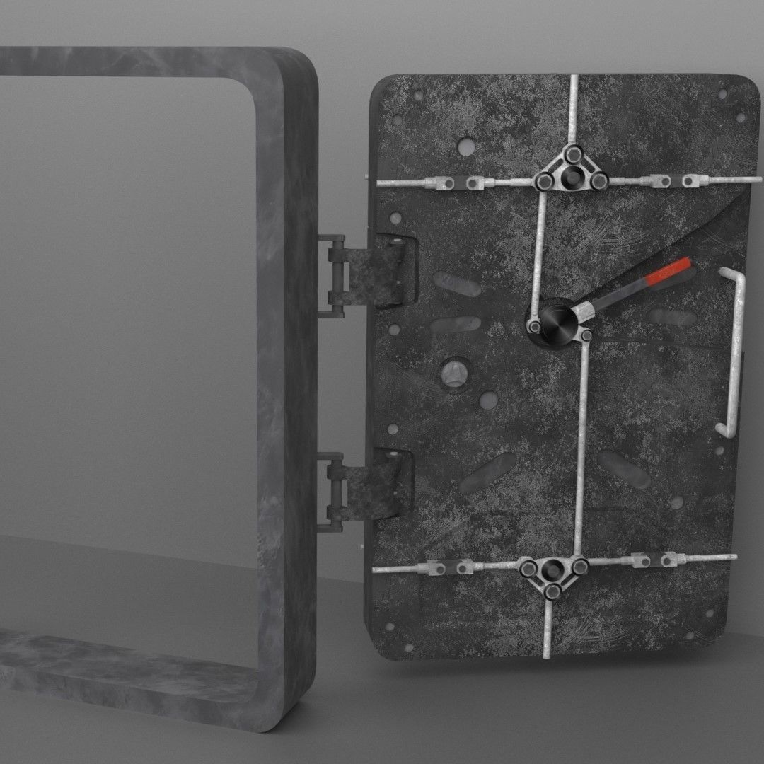 Futuristic Door 3D model_3