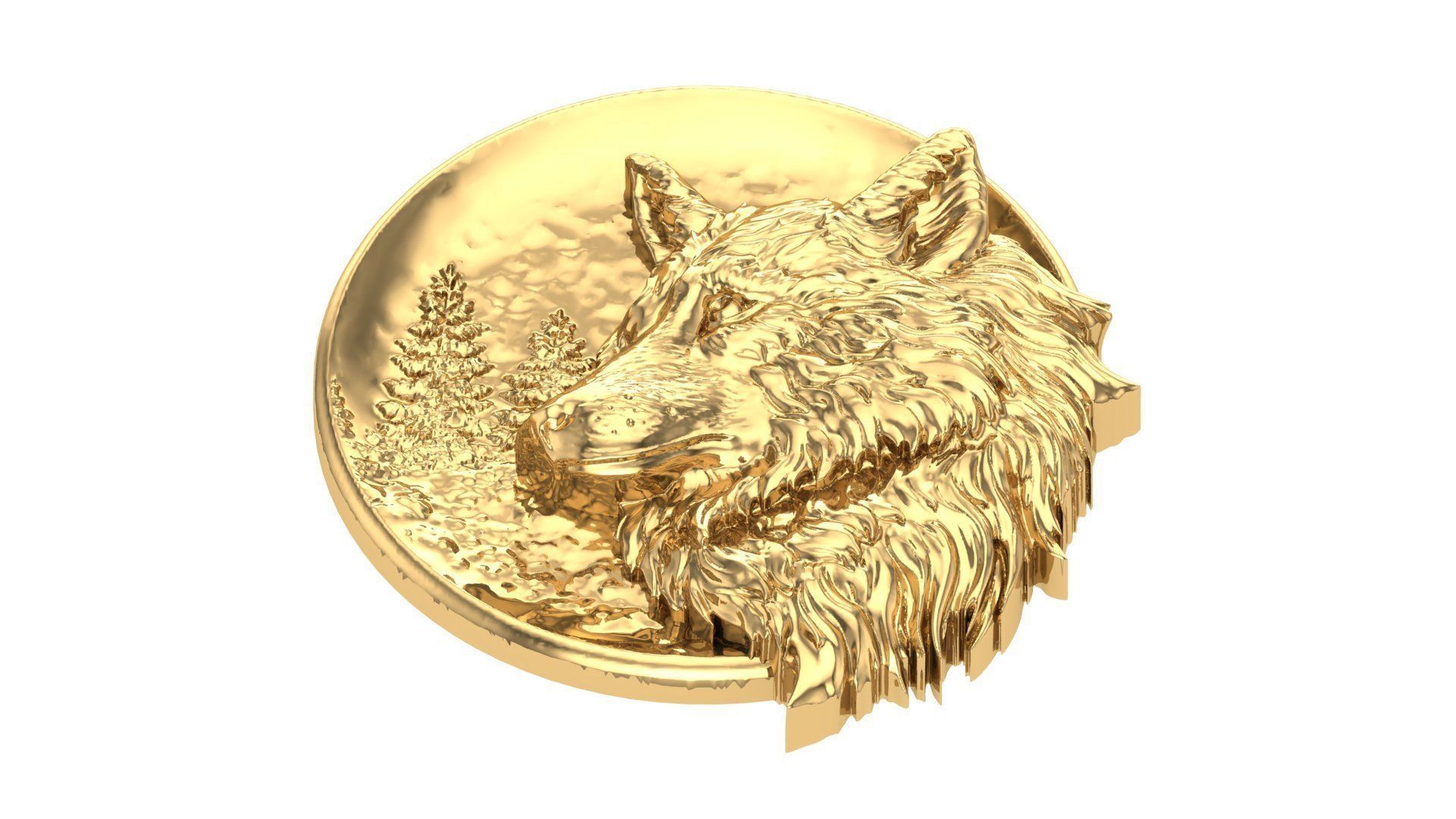 WOLF IN FORAST PANDENT 3D print model_3