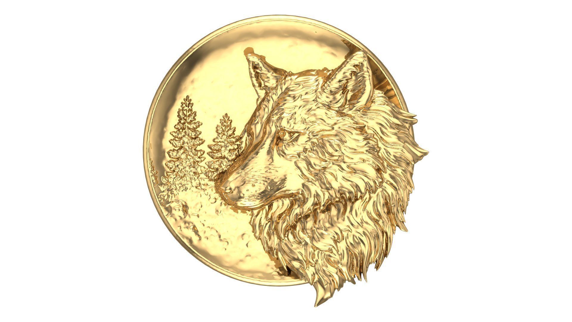 WOLF IN FORAST PANDENT 3D print model_1