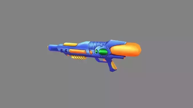 Cartoon toy water gun - blue plastic pistol