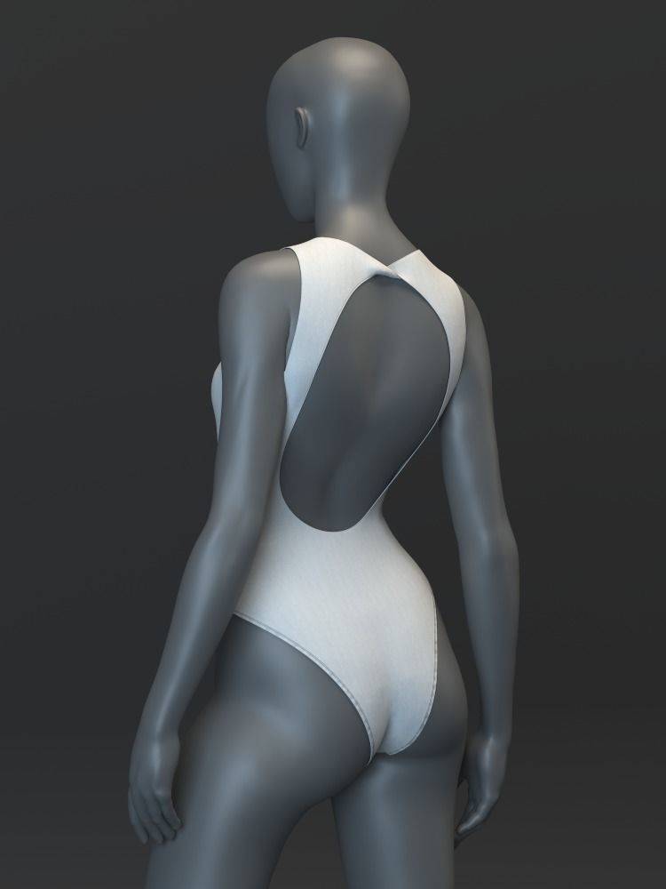 Open Rear Bodysuit 3D model_5