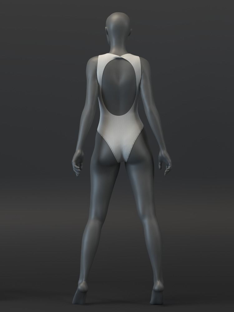 Open Rear Bodysuit 3D model_6