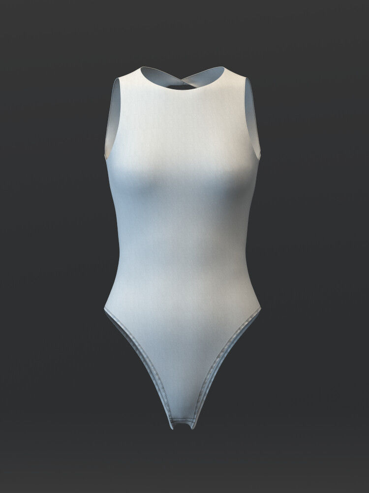 Open Rear Bodysuit 3D model_8