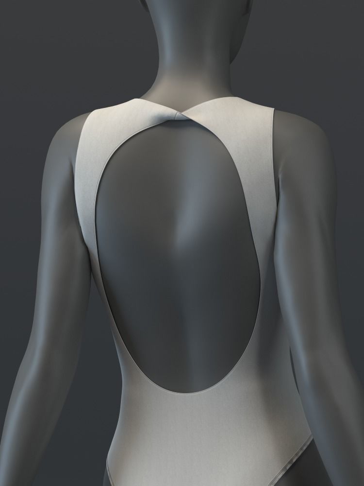 Open Rear Bodysuit 3D model_7