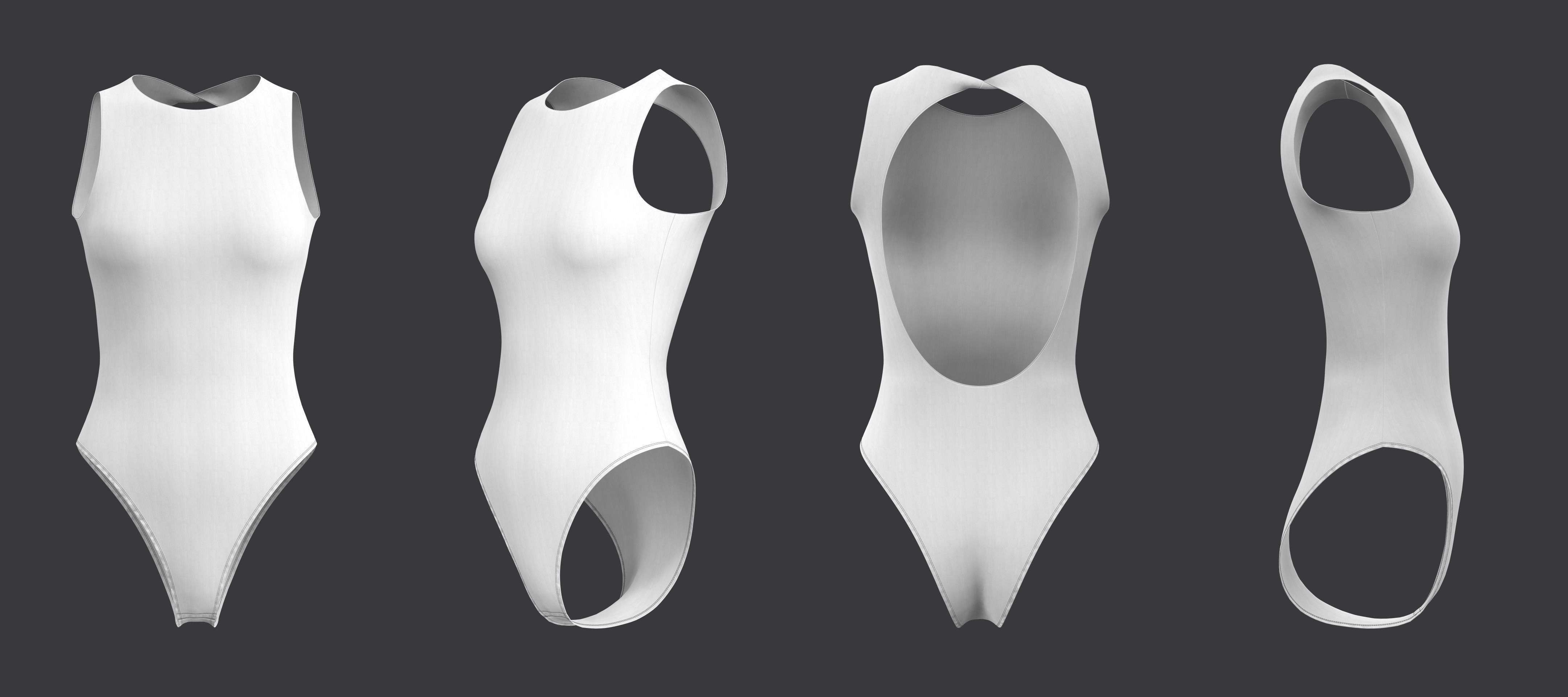 Open Rear Bodysuit 3D model_10