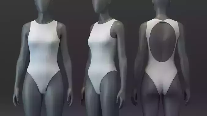 Open Rear Bodysuit 3D model
