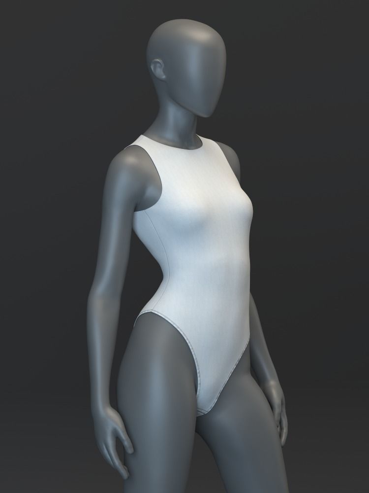 Open Rear Bodysuit 3D model_3