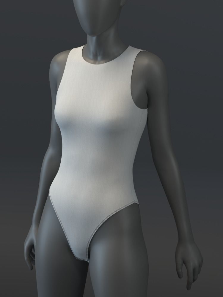 Open Rear Bodysuit 3D model_4