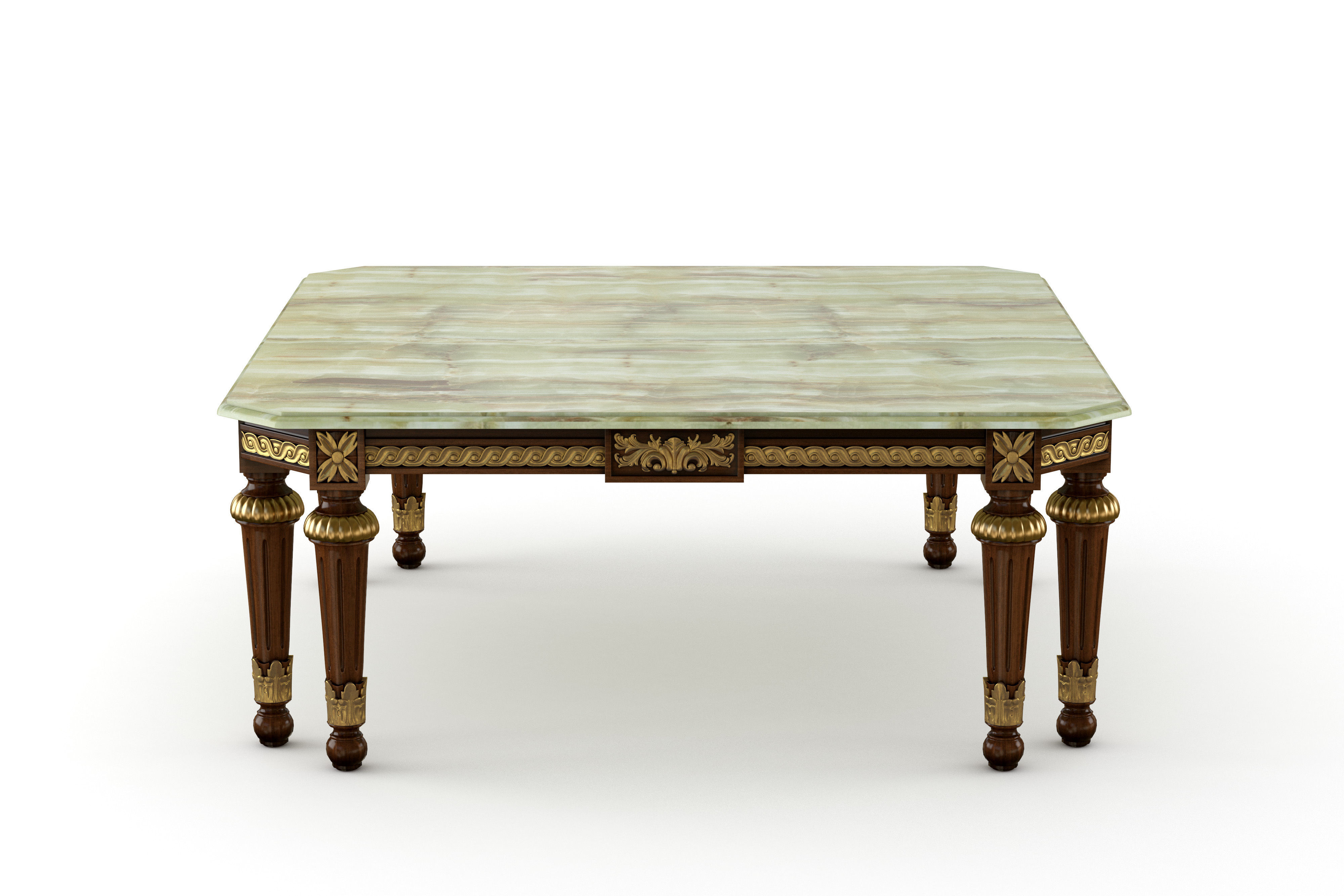 SQUARE COFFEE TABLE WITH GREEN ONYX 3D model_1