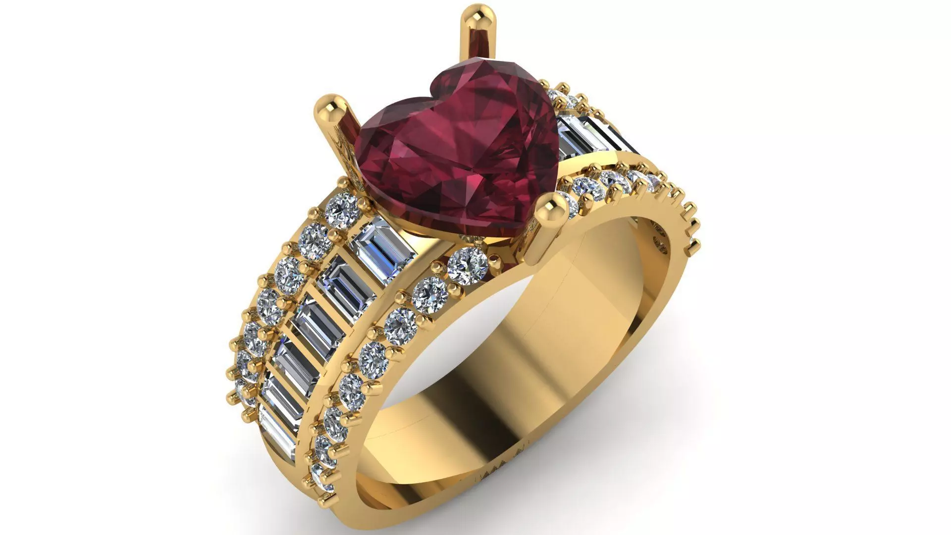 Proposal Heart Diamond Ring 3d Printable Model 3D print model
