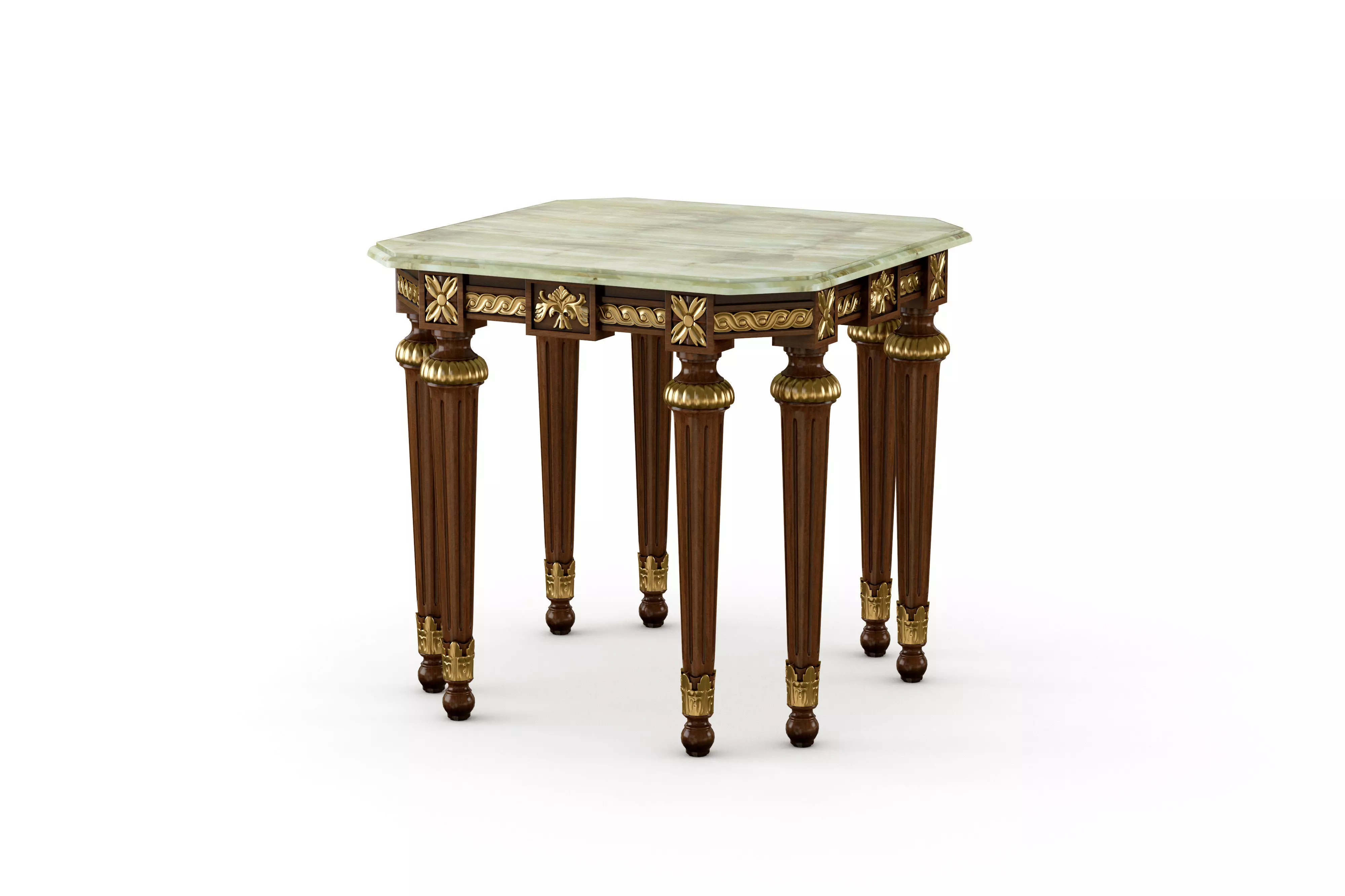 SQUARE SIDE TABLE WITH GREEN ONYX 3D model_0