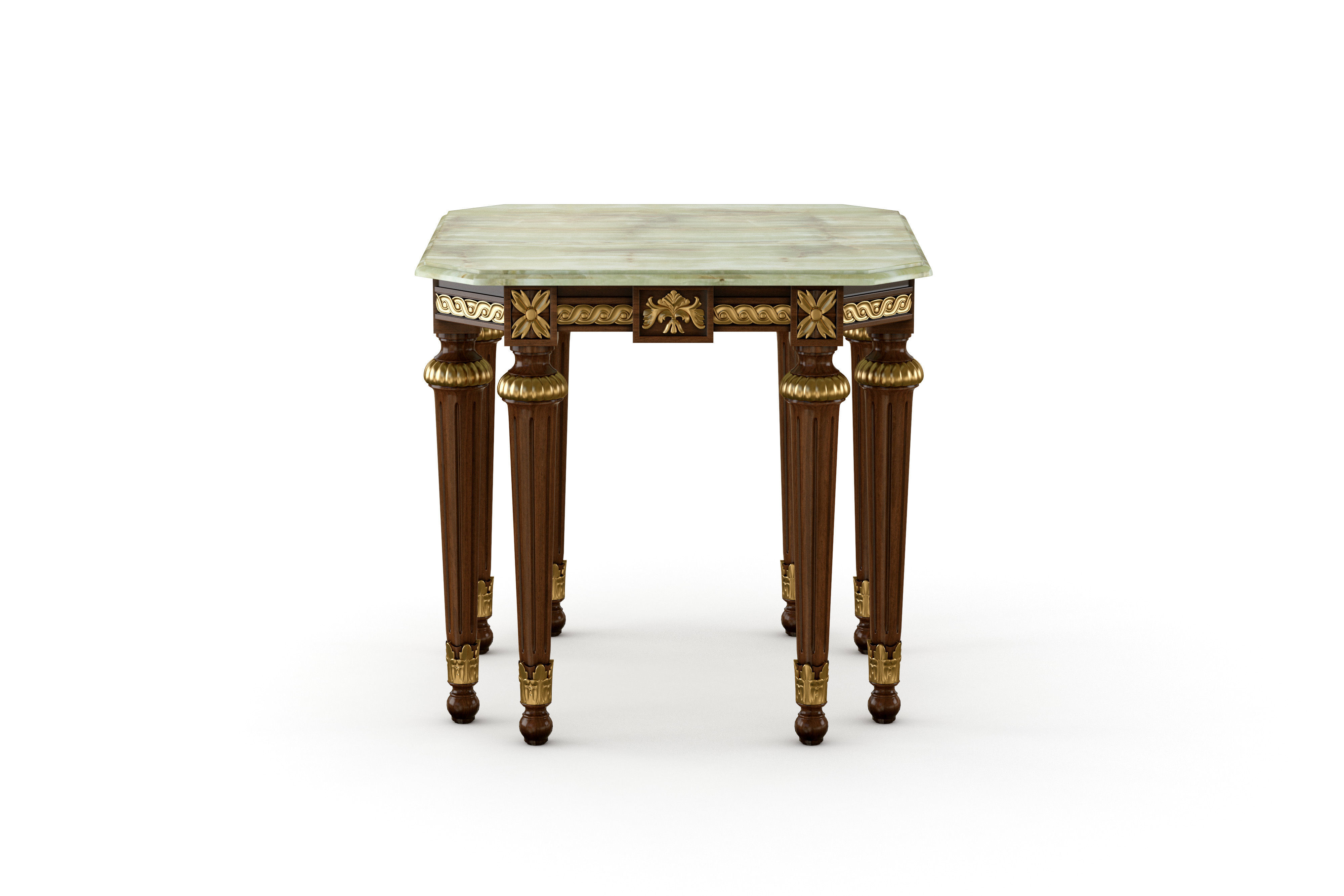 SQUARE SIDE TABLE WITH GREEN ONYX 3D model_1