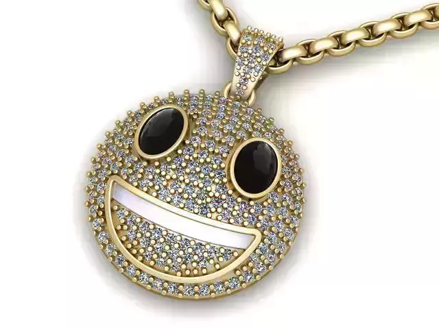 SMILE FACE HIP HOP PENDANT 3D PRINTABLE MODEL