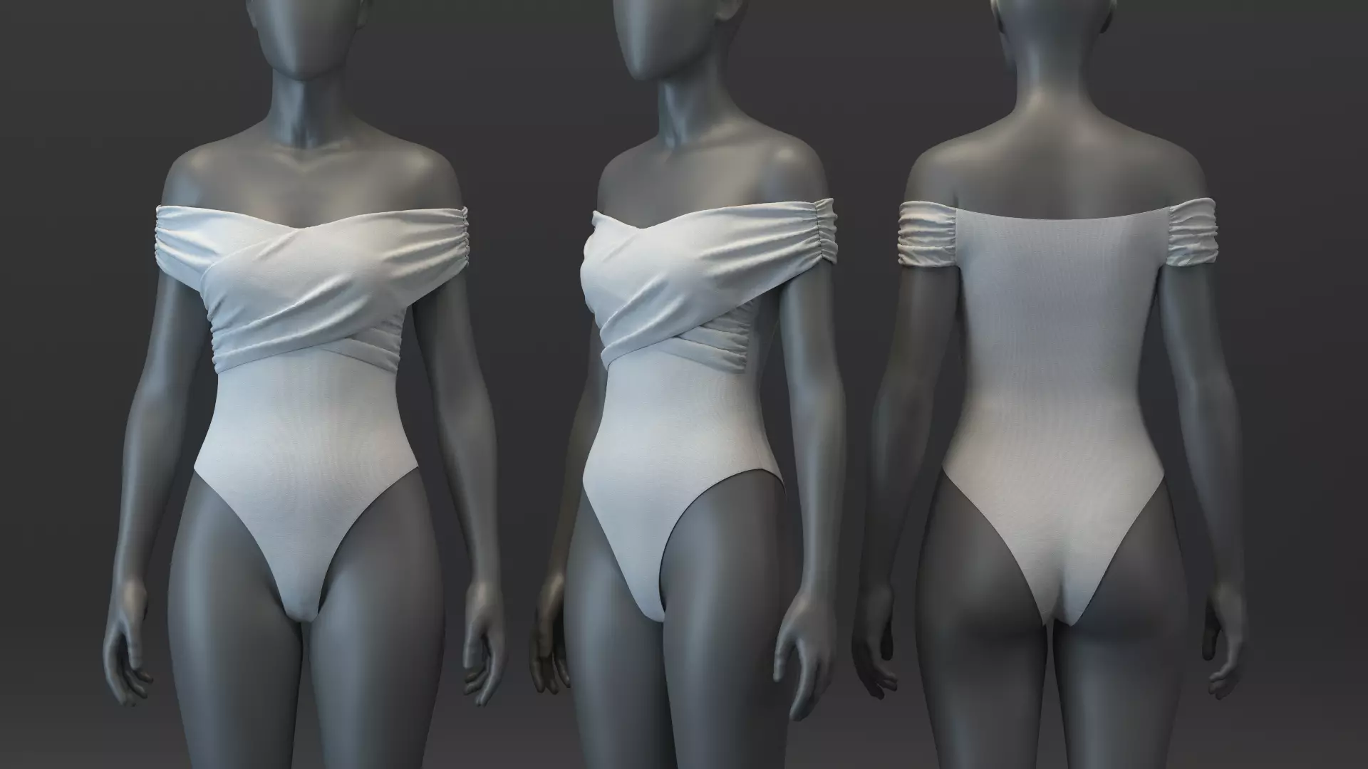 Cross Bodysuit 3D model_0