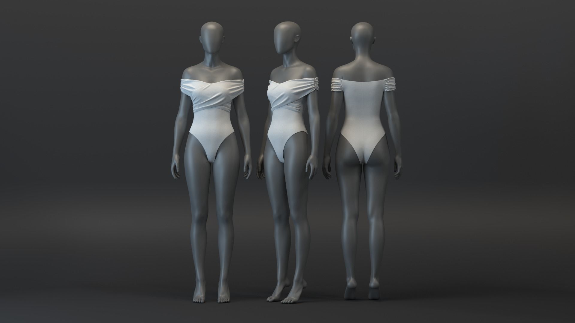 Cross Bodysuit 3D model_2
