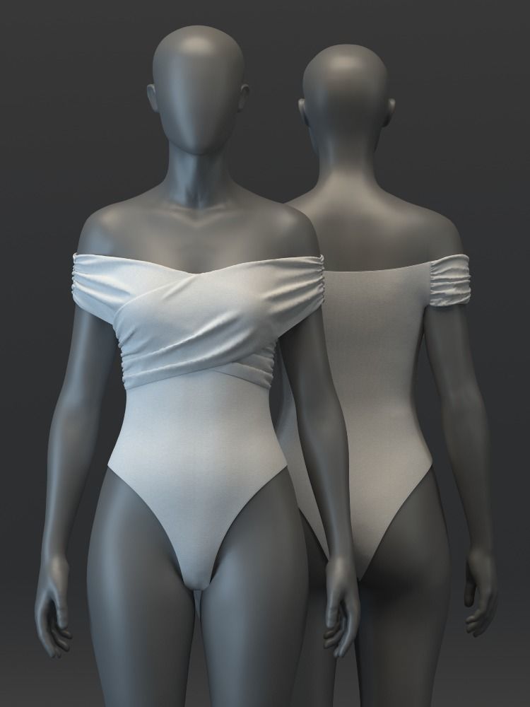 Cross Bodysuit 3D model_3