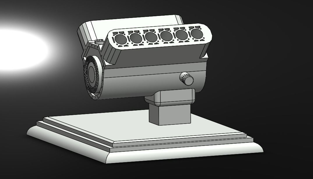 V12 engine desk gadget 3D print model_3