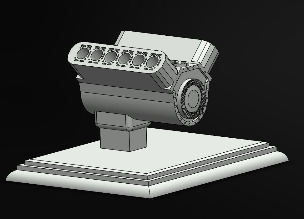 V12 engine desk gadget 3D print model_1