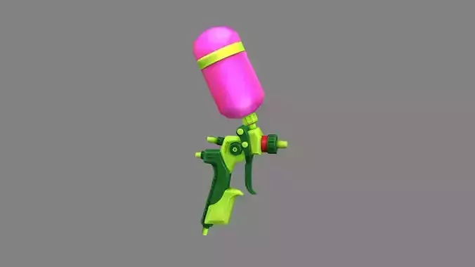 Cartoon toy water gun - green plastic pistol
