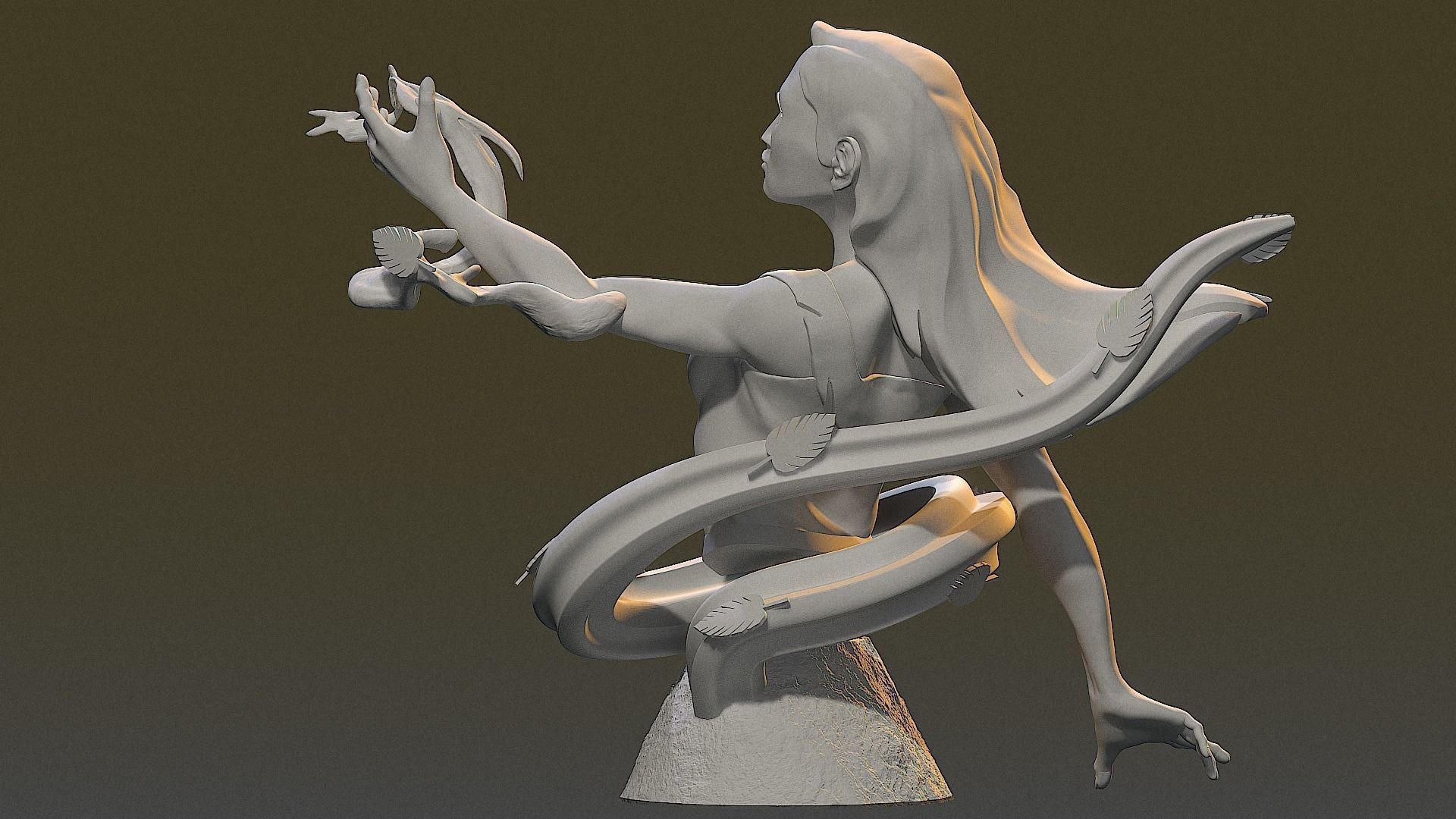FIGURINE POCAHONTAS BUSTE 3D print model_7