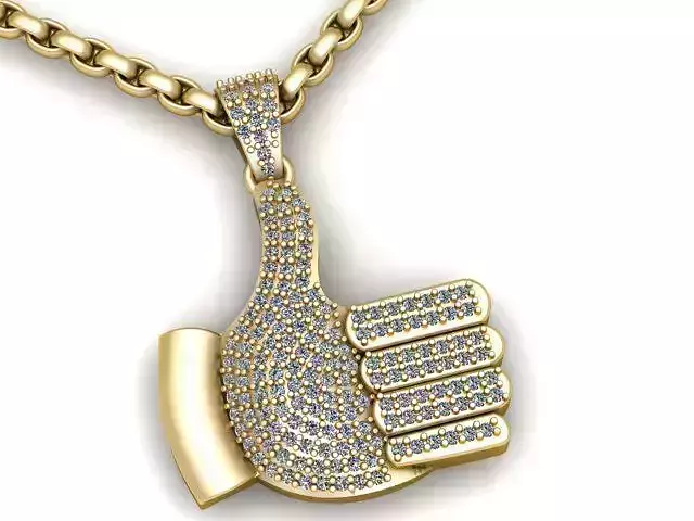 THUMBS UP HIP HOP PENDANT 3D PRINTABLE MODEL 3D print model