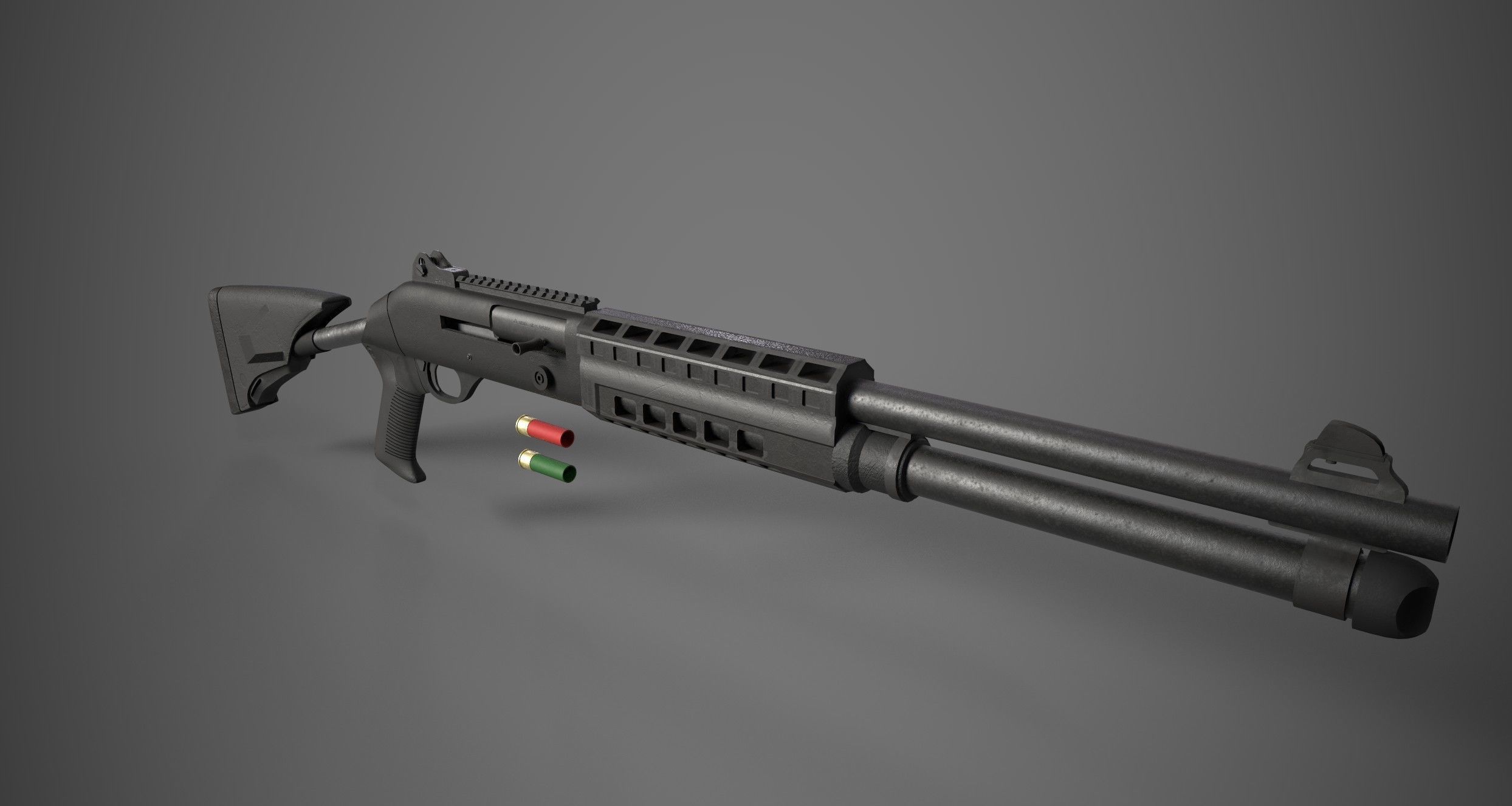 M1014 Shotgun Game Ready Asset PBR Low-poly 3D model_3