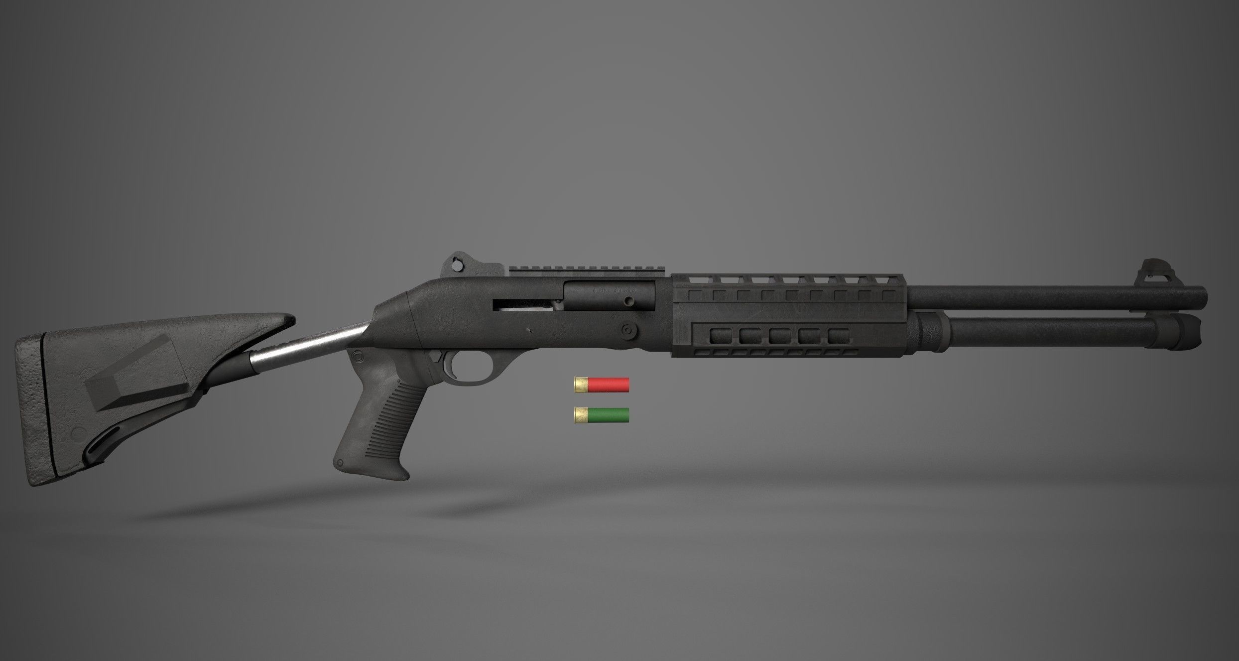 M1014 Shotgun Game Ready Asset PBR Low-poly 3D model_2