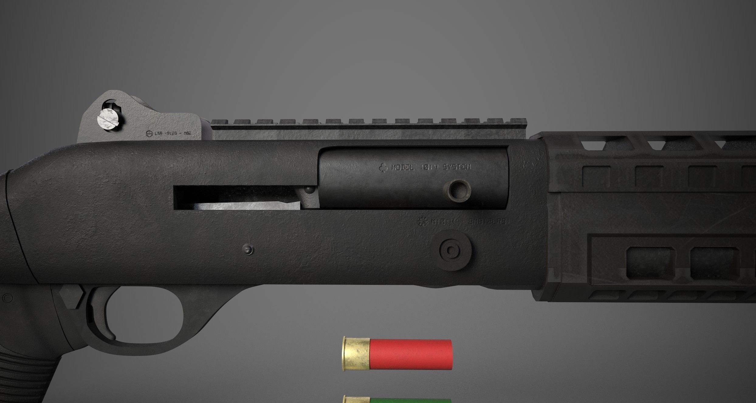 M1014 Shotgun Game Ready Asset PBR Low-poly 3D model_20