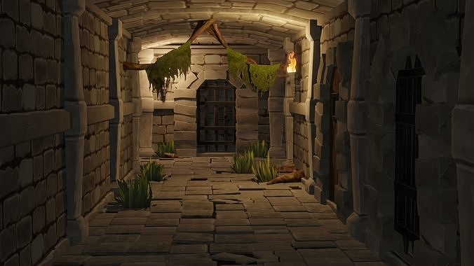 Dungeon pack - Low poly Hand painted 3d model Low-poly 3D model