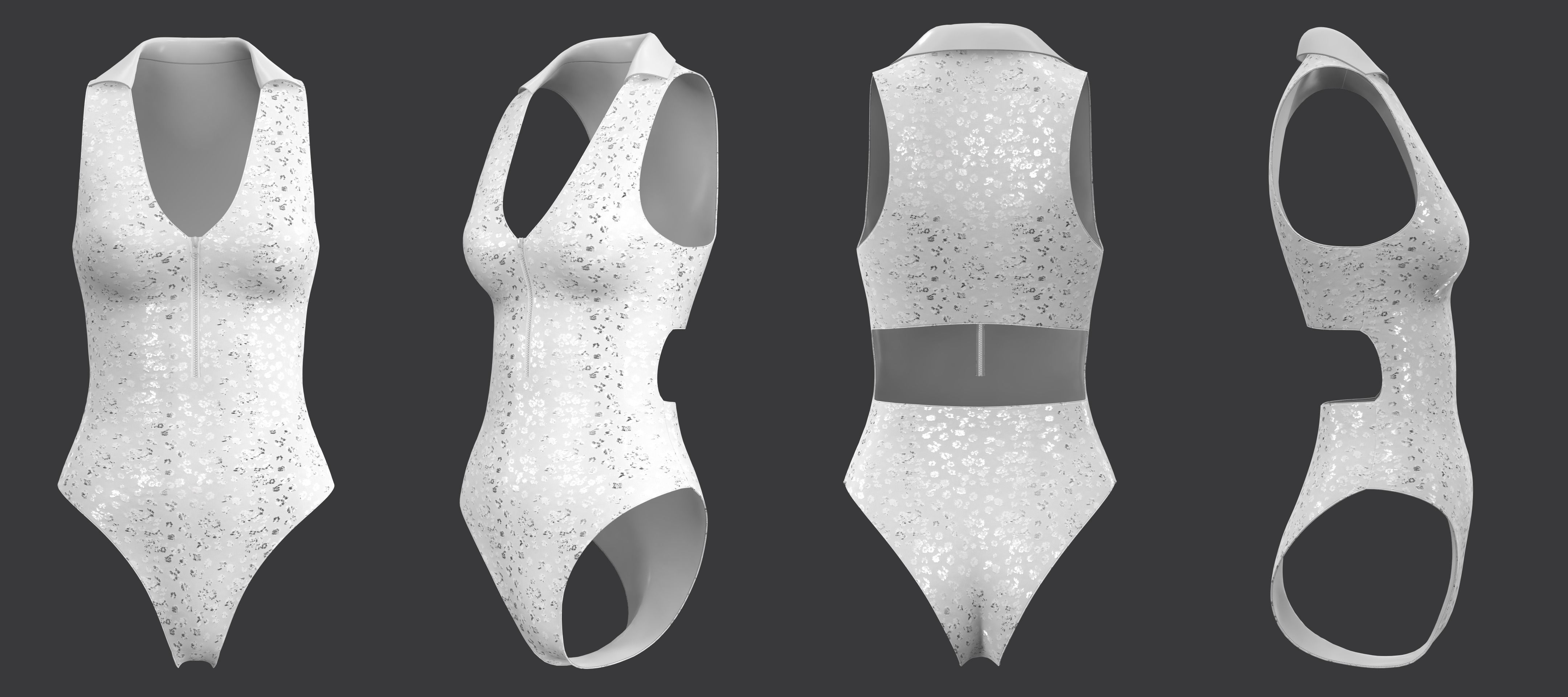 Reversible One Piece Swimsuit 3D model_13