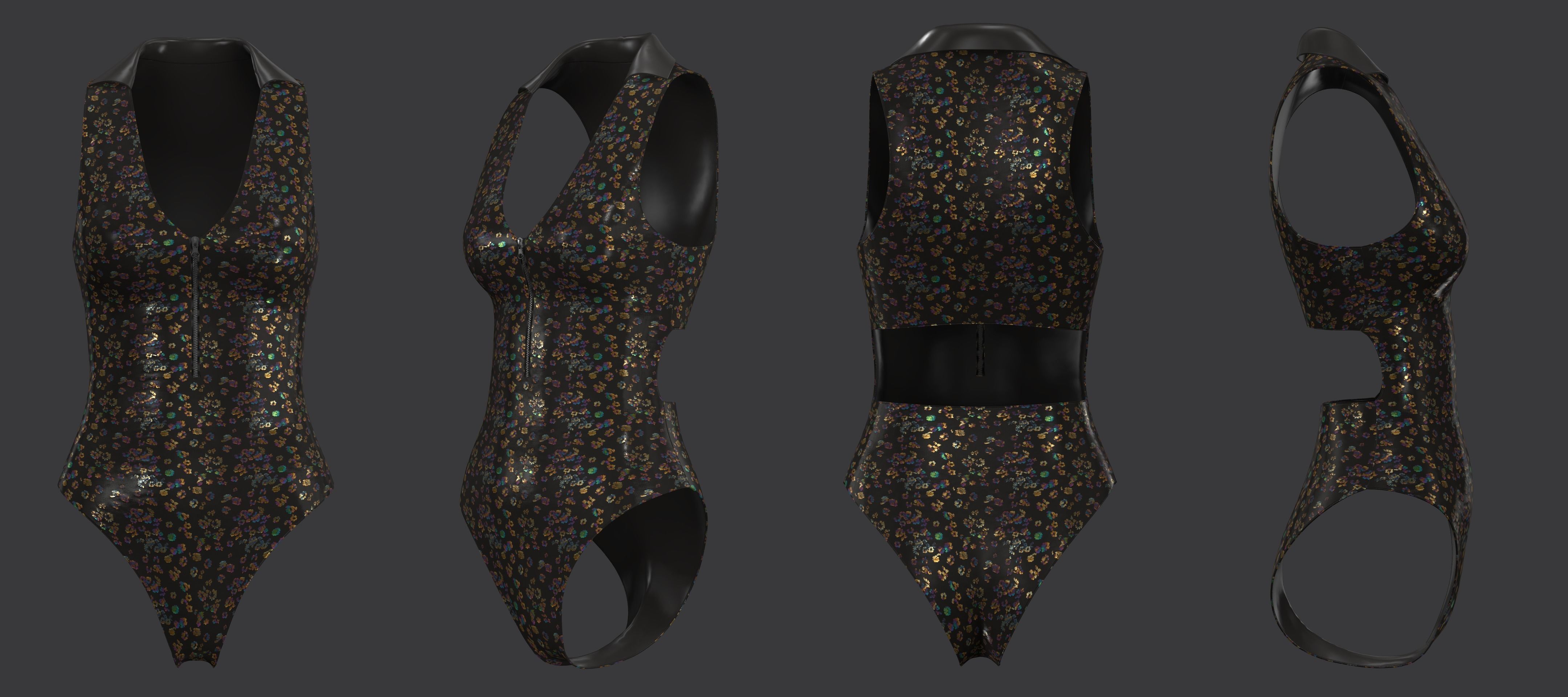Reversible One Piece Swimsuit 3D model_12