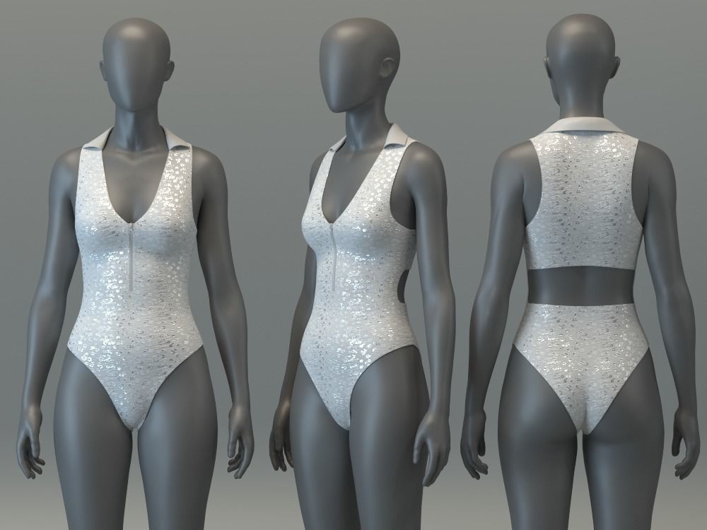 Reversible One Piece Swimsuit 3D model_3