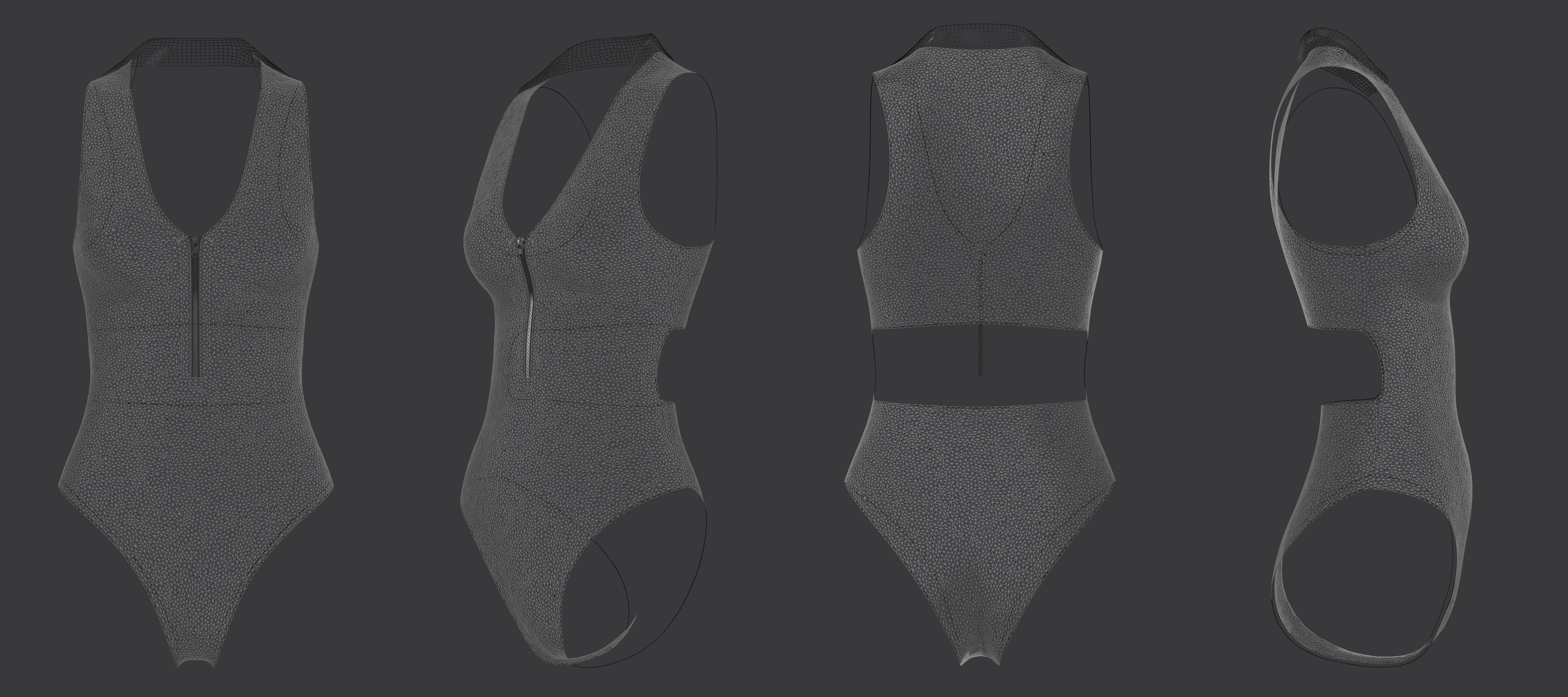 Reversible One Piece Swimsuit 3D model_14