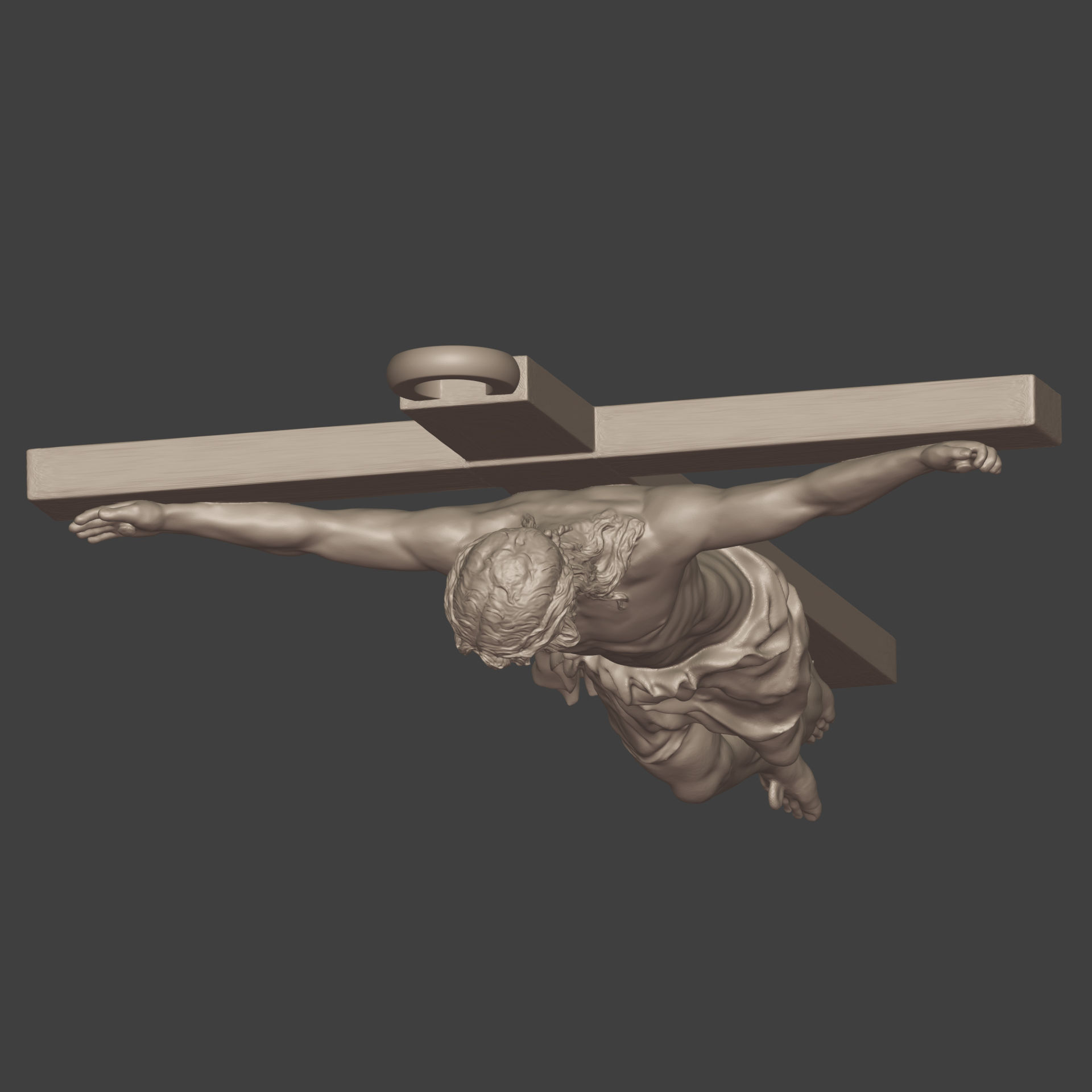 Jesus - Christ Cross Pendant - Necklace -- Ready for 3D Printing 3D print model_10