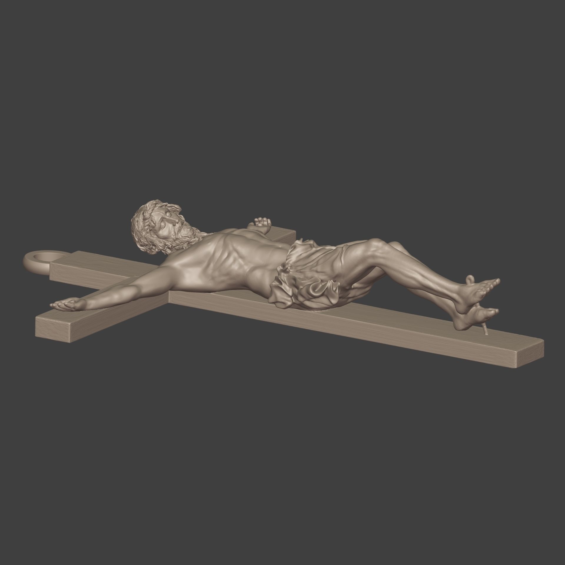 Jesus - Christ Cross Pendant - Necklace -- Ready for 3D Printing 3D print model_5