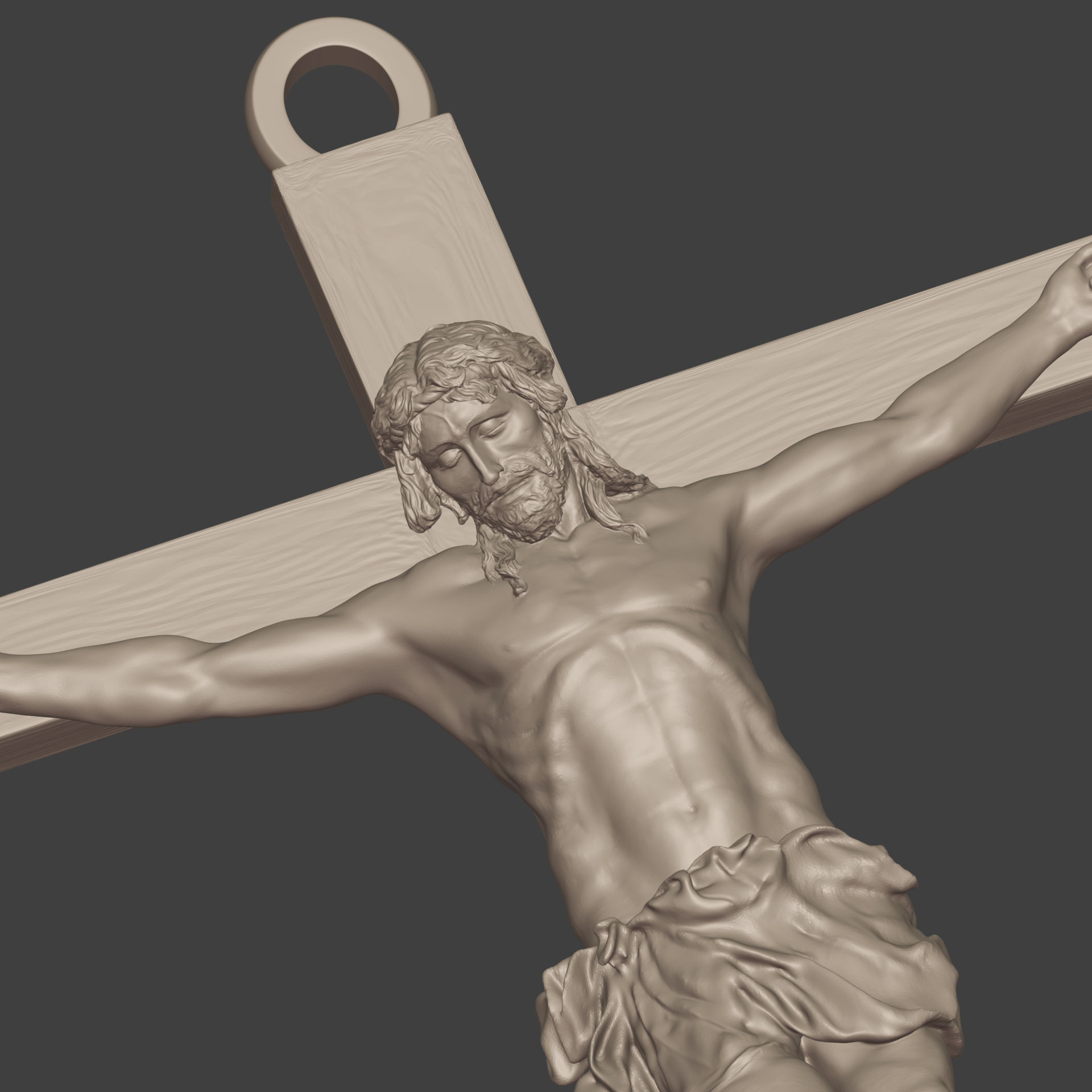 Jesus - Christ Cross Pendant - Necklace -- Ready for 3D Printing 3D print model_9