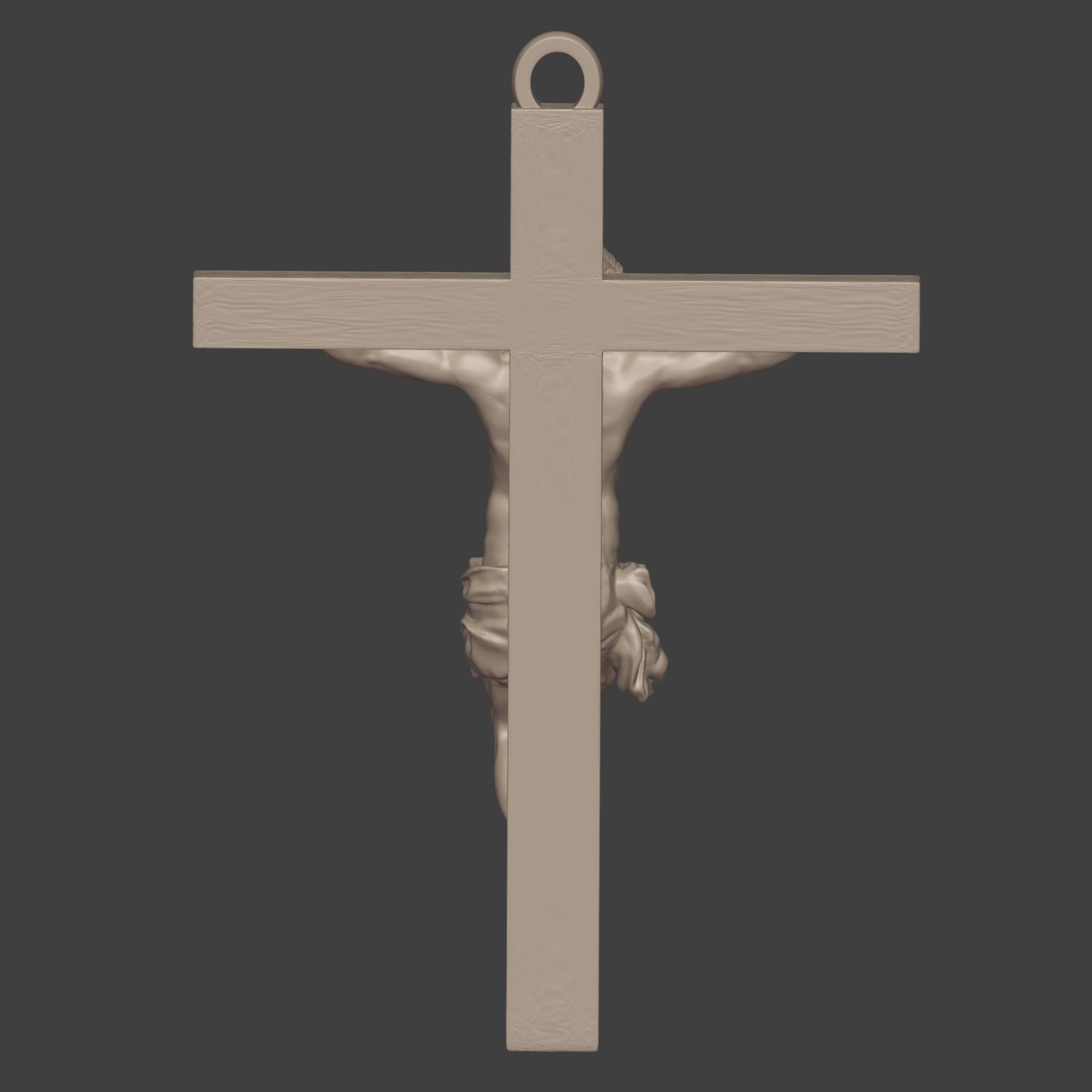 Jesus - Christ Cross Pendant - Necklace -- Ready for 3D Printing 3D print model_6