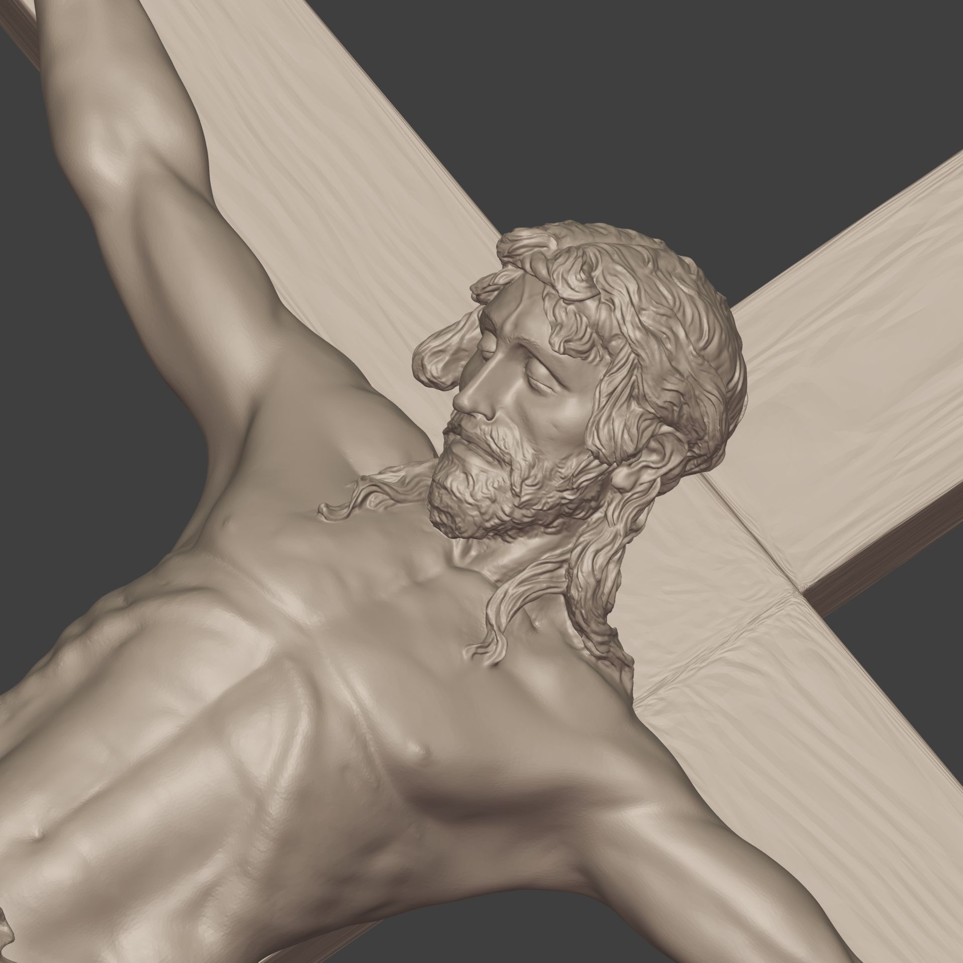 Jesus - Christ Cross Pendant - Necklace -- Ready for 3D Printing 3D print model_7