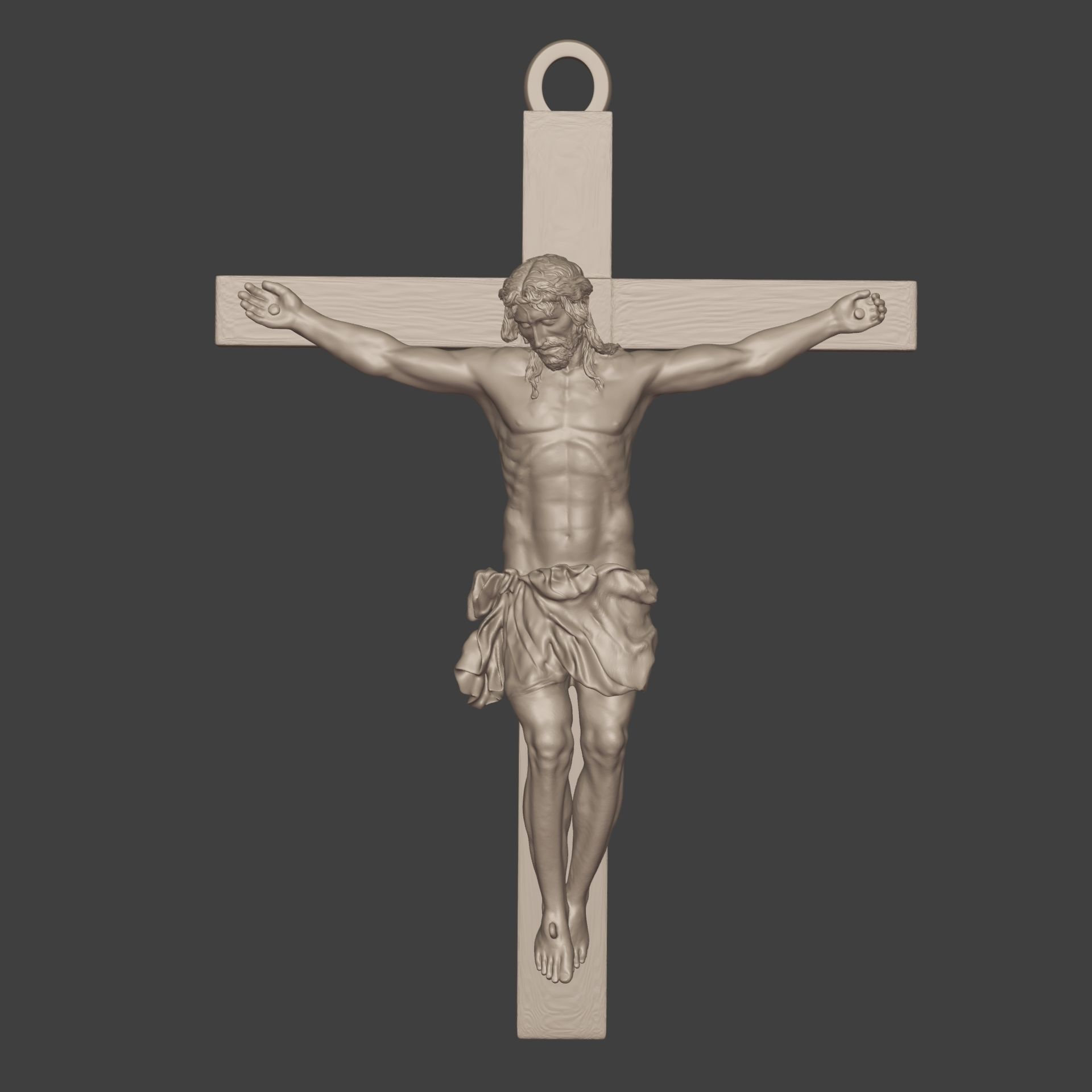 Jesus - Christ Cross Pendant - Necklace -- Ready for 3D Printing 3D print model_1