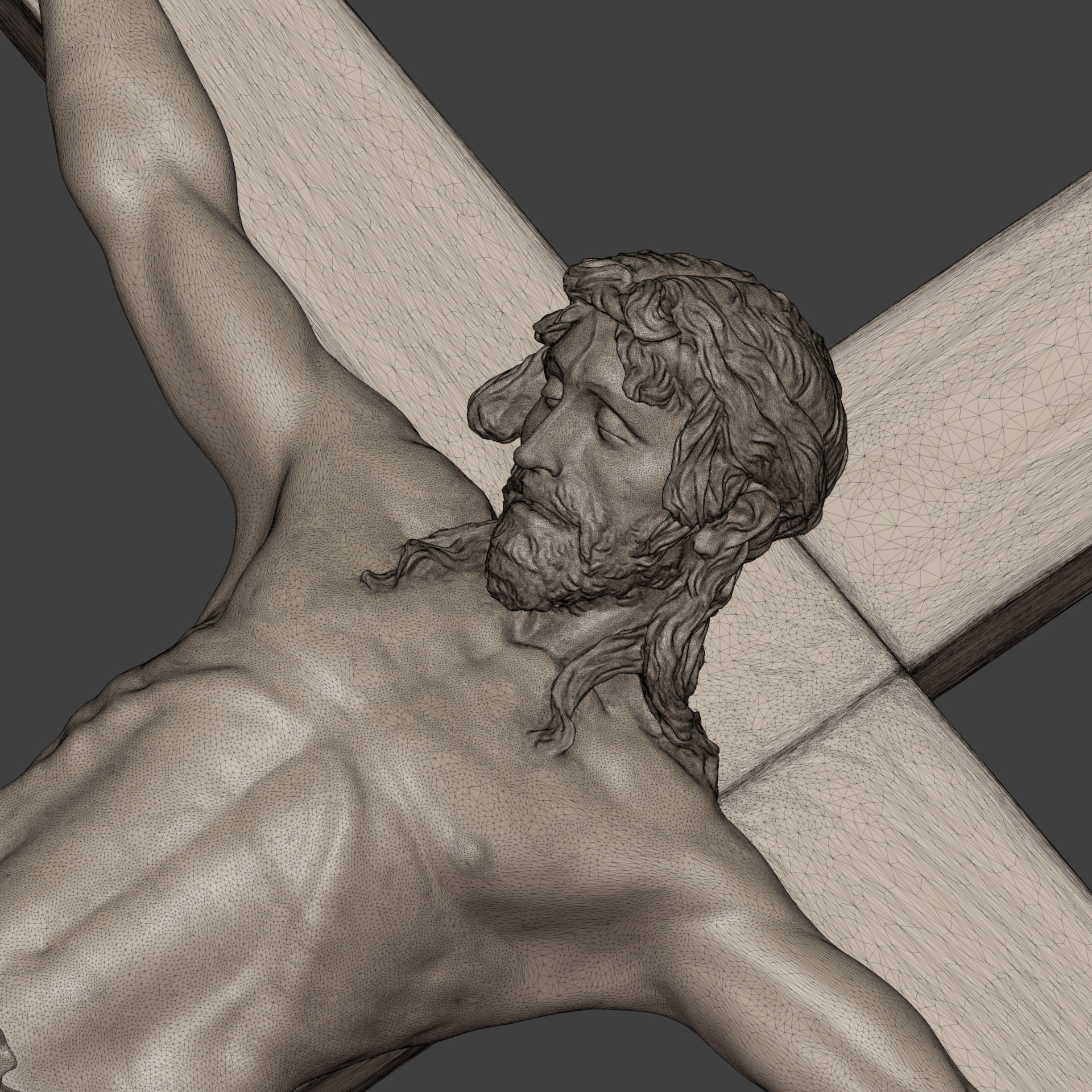 Jesus - Christ Cross Pendant - Necklace -- Ready for 3D Printing 3D print model_8