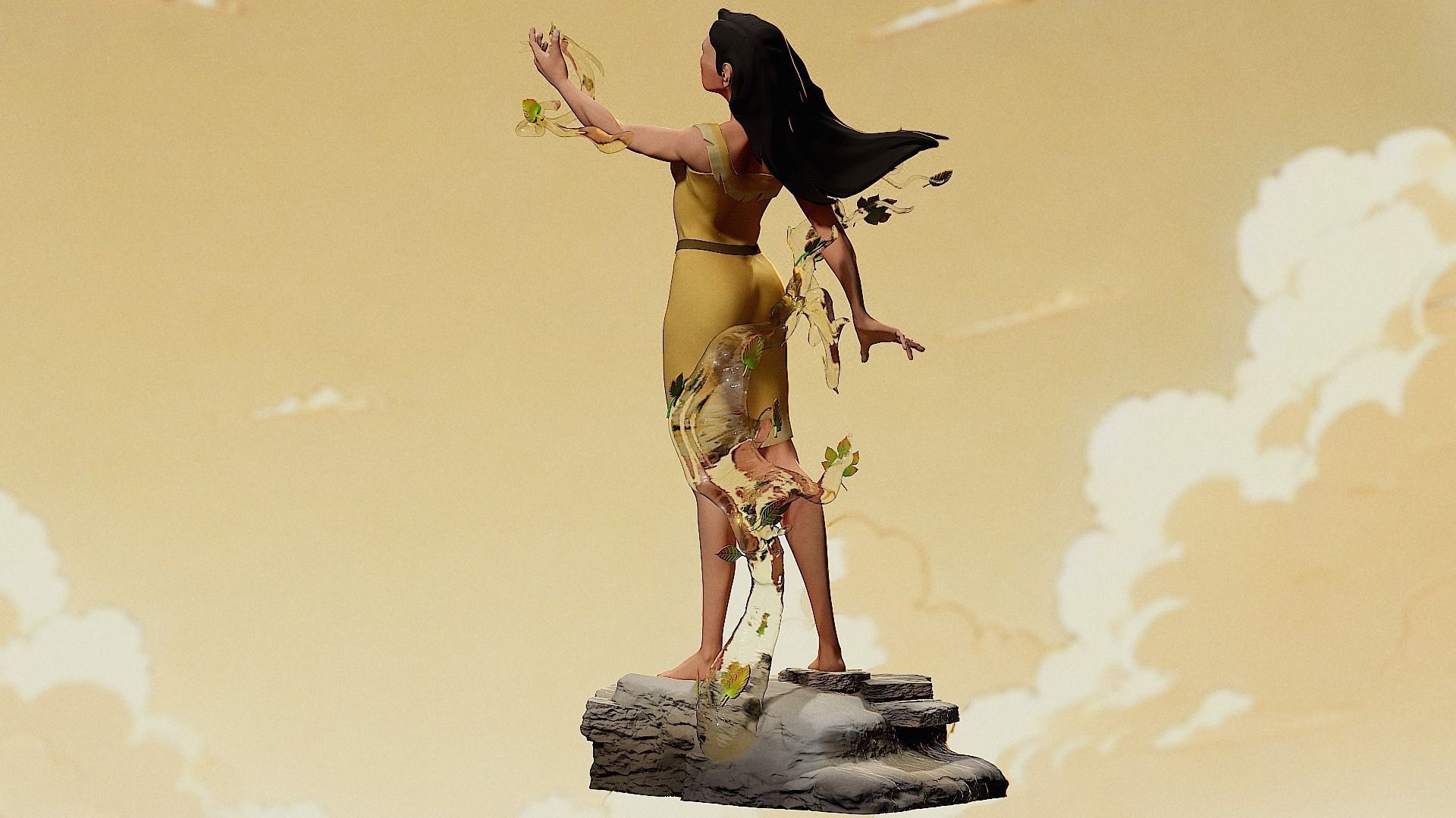 FIGURINE POCAHONTAS DISNEY 3D print model_3