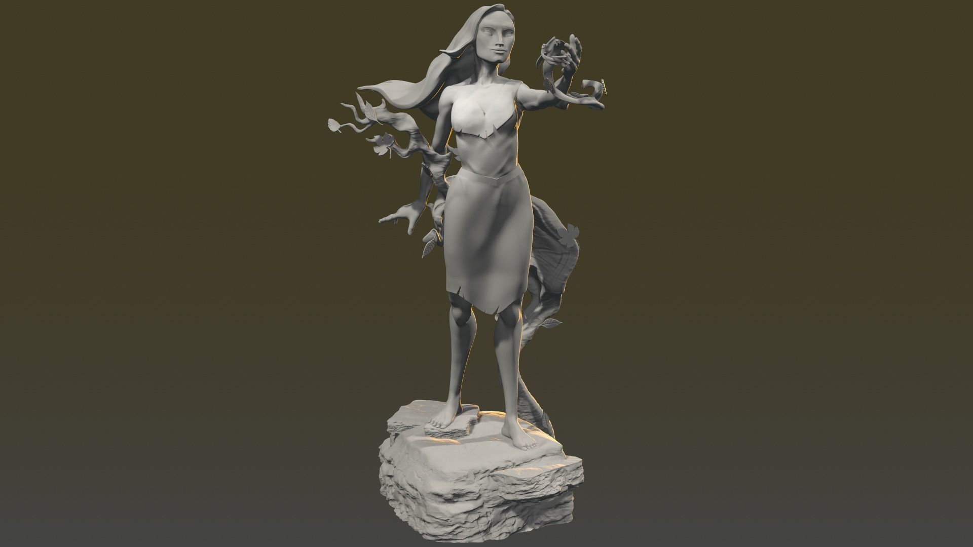 FIGURINE POCAHONTAS DISNEY 3D print model_7