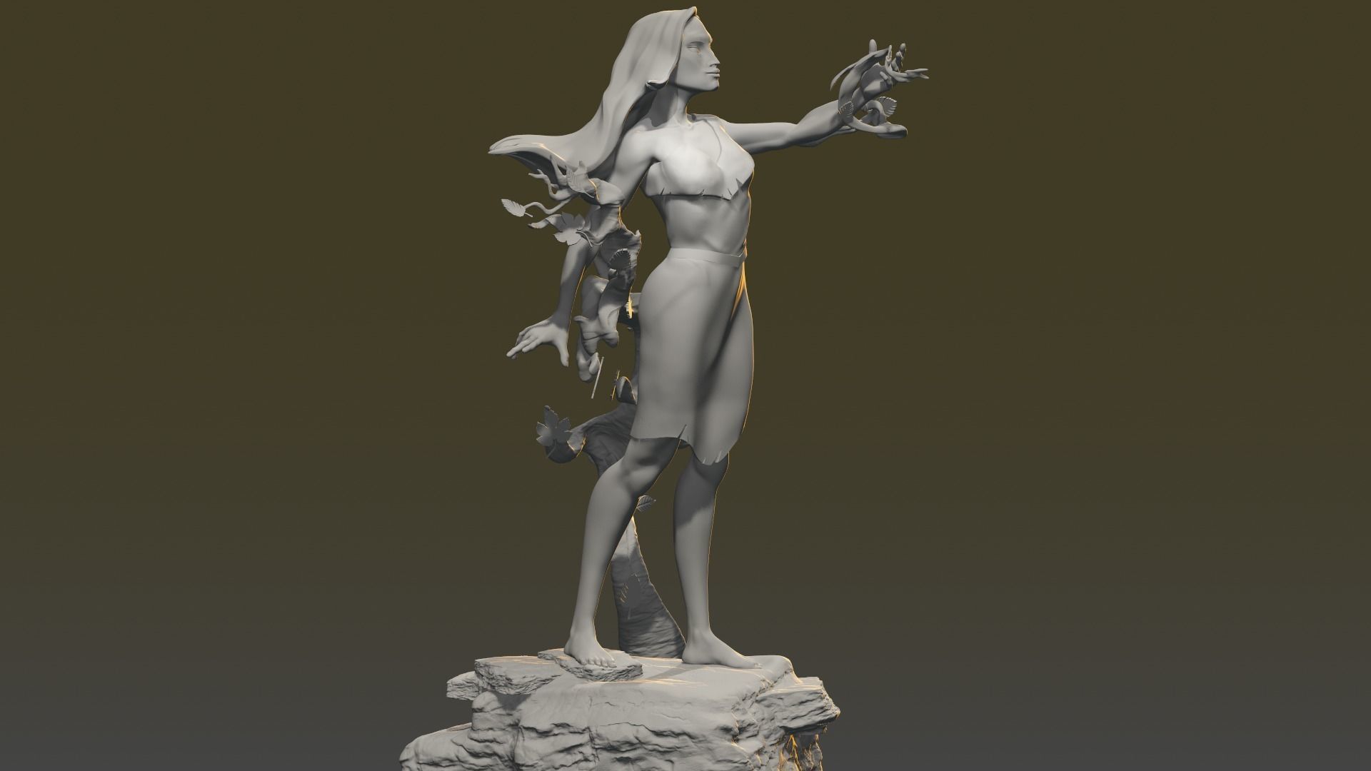 FIGURINE POCAHONTAS DISNEY 3D print model_5