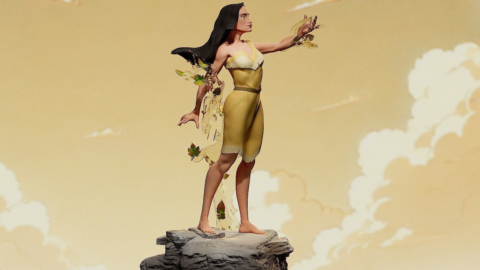 FIGURINE POCAHONTAS DISNEY 3D print model_2
